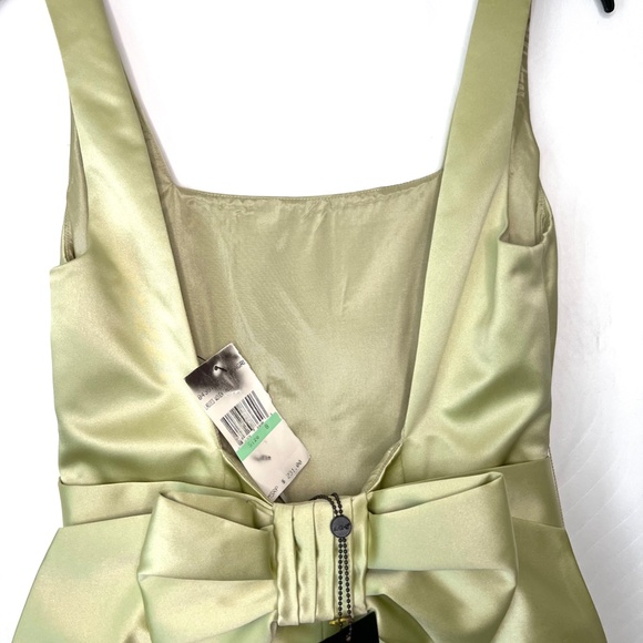 ABS Allen Schwartz Sea Green  Satin with Bow Back Dress, 8 - Picture 4 of 6